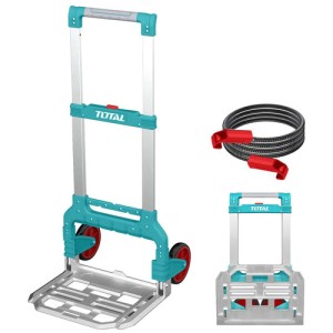 Carro De Carga Total, Carrito Plegable 130kg - Aluminio Resistente, Ruedas Macizas - Incluye Cuerda Elástica - Thwb61201 Turquesa