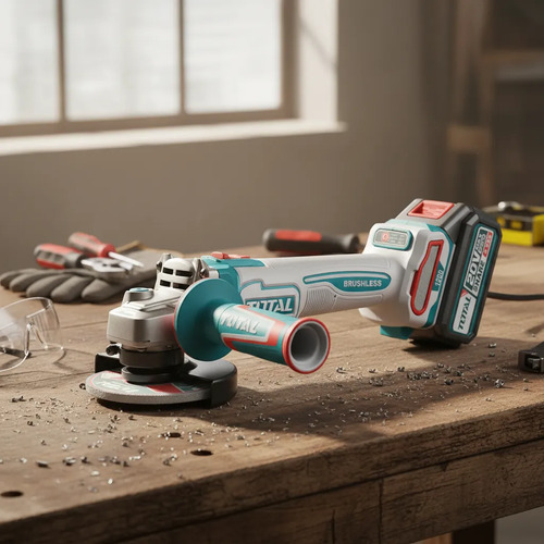 Amoladora Inalámbrica Total 20v Industrial - Motor Brushless, Sin Carbones 1200w - 4.1/2 Pulgadas, 115mm - No Incluye BaterĂa Ni Cargador - Tagli221153 Turquesa - Imagen 2