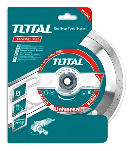 Disco Corte Total Diamantado Continuo Para Amoladora, 9'' 230mm, Eje 22.2mm, Húmedo - Tac2122303 Turquesa - Imagen 2