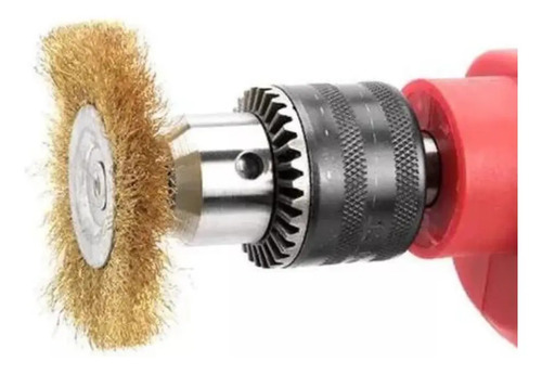 Cepillo Chato De Alambre Para Taladro 50mm Con Vástago - Imagen 2