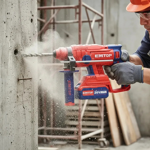 Rotopercutor 20v S/bat 1,5j Elrh202201 Emtop Rojo 60 - Imagen 3
