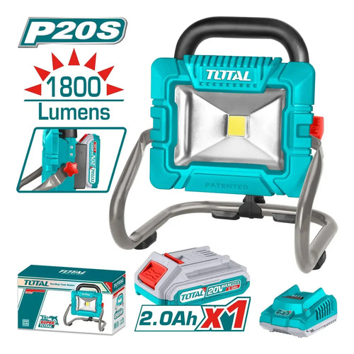 Reflector Portátil Led 20v 20w Total + Guantes + Lentes - Imagen 2