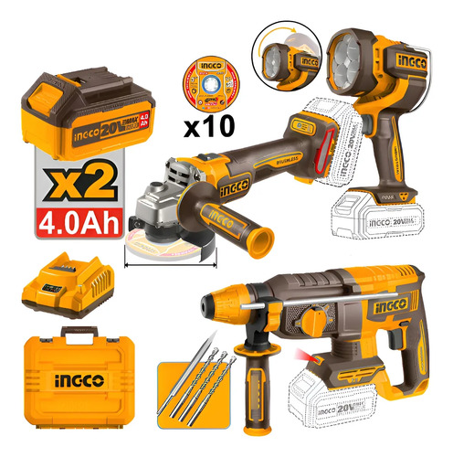 Piezas Del Kit De Herramientas Eléctricas Ingco Cosli250183 - Imagen 2