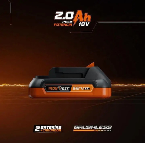 Atornillador De Impacto Lusqtoff 18 V Sin Carbones LIL260-9BK Color Negro - Imagen 6
