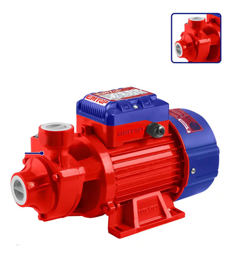 Bomba De Agua Periférica 1hp 750w Emtop Hierro Fundido Bronce Rojo 50 Hz /60 Hz Monofásica