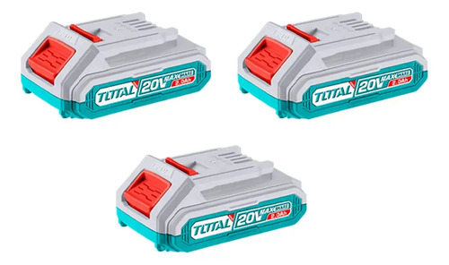 Set, 3 Baterías 20v Total Litio Ion 2.0ah - Línea P20s Total