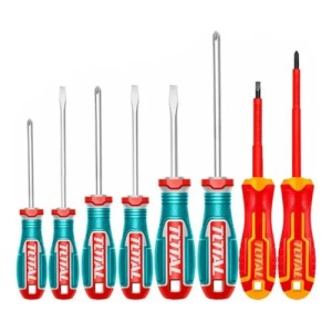 Set, Juego De 8 Destornilladores Total, Imantados - Chatos, Phillips, Aislados - TKSDS0836
