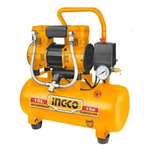 Compresor 15lt 1.5hp Libre De Aceite Bajo Ruido Ingco Acs11 Naranja Oscuro 50 Hz /60 Hz Monofásica