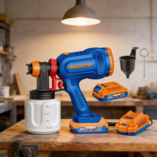 Pistola De Pintar Bateria 20v 650ml/min 2ah Wadfow Wsu30664 Azul - Imagen 3