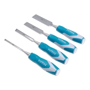 Juego De 4 Formones Total Para Madera, Línea Industrial, Largo 14cm - Ancho 6, 12, 19 Y 25mm - THT41K0401