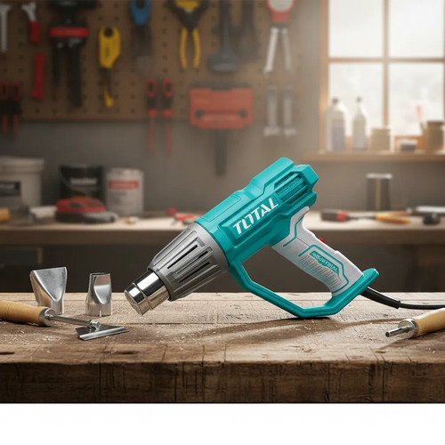 Pistola De Calor Total 2000w Industrial, 3 Temperaturas 50/450/550°c - Incluye 3 Boquillas Y 1 Raspador - Tb20078 Turquesa