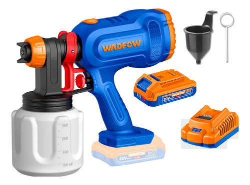 Pistola De Pintar Bateria 20v 650ml/min 2ah Wadfow Wsu30664 Azul