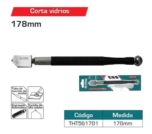Cortador De Vidrio 178mm Total Tht561781 - Imagen 2
