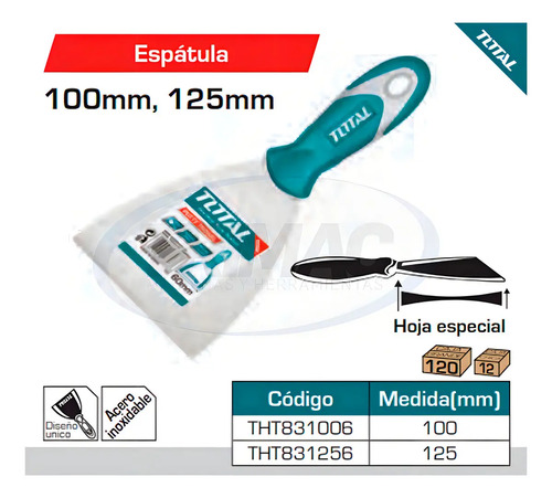 Espátula De Pintor 125mm De Acero Inoxidable Total - Sc - - Imagen 4