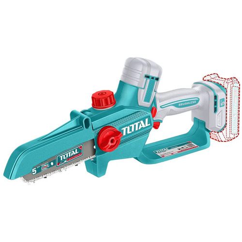 Mini Motosierra De Mano Inalámbrica Total 20v, Motor Brushless, Sin Carbones - 5 Pulgadas, 130mm - Jardín, Poda - No Incluye Batería Ni Cargador - Tgsli2056 Turquesa