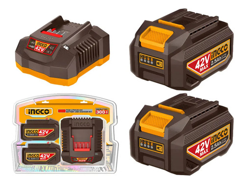 Set X2 Baterias 2.5ah + 1 Cargador 42v P42m Ingco Fbcpm25221 - Imagen 2