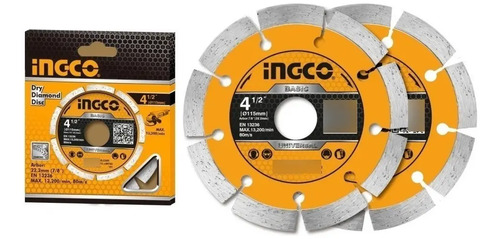 Set Discos Segmentados X2 4 1/2 Ingco Dmd0111523