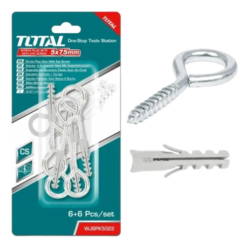 Kit 6 Pitones Cerrados Y 6 Tarugos 8mm Marca Total - Sc -