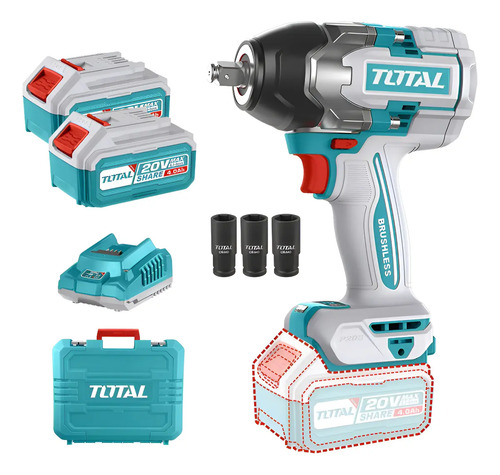 Llave De Impacto Inalámbrica 20v 1/2 850nm Tiwli2085