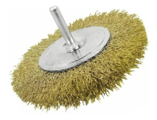 Cepillo Chato De Alambre Para Taladro 50mm Con Vástago