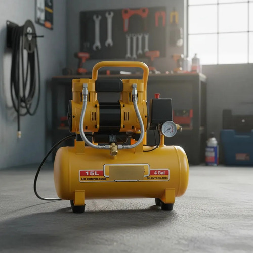 Compresor 15lt 1.5hp Libre De Aceite Bajo Ruido Ingco Acs11 Naranja Oscuro 50 Hz /60 Hz Monofásica - Imagen 3