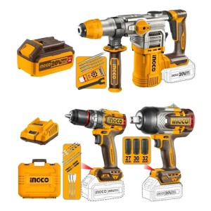 Kit A Bateria Ingco Cosli250281 Rotomartillo Llave De Impact