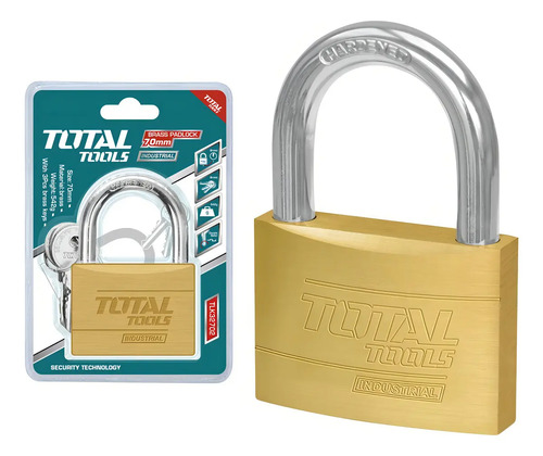 Candado Seguridad Total Industrial Bronce, 542g 70mm, Con 3 Llaves - Tlk32702 Dorado - Imagen 2