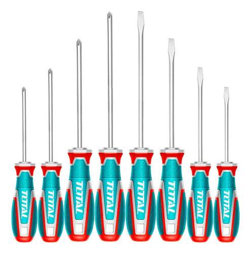 Set, Juego De 8 Destornilladores Total Imantados Tksds0846