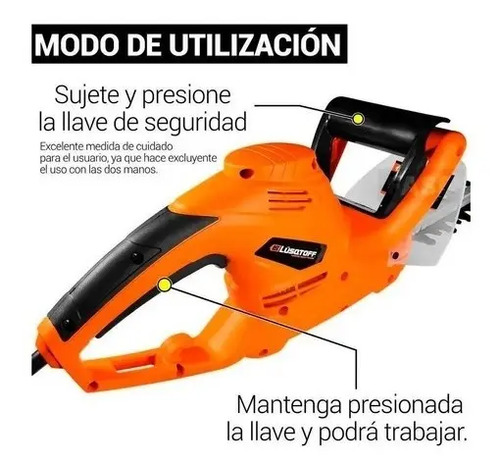 Cortacero Eléctrico 550w 51cm Cortacetos Lusqtoff Col550-8 - Imagen 2