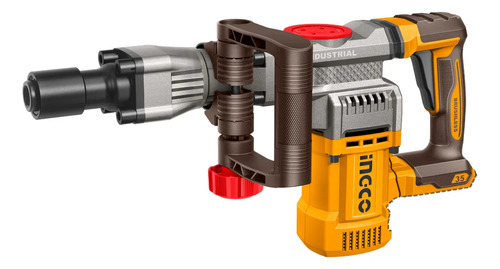 Martillo Demoledor Profesional Ingco 20v 16j Con Accesorios Amarillo Naranja