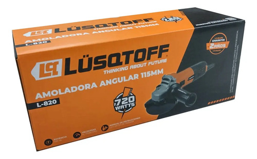Mini Amoladora Angular Lusqtoff 720w Electrica 115mm 4.1/2 Color Naranja Frecuencia 50Hz - Imagen 3