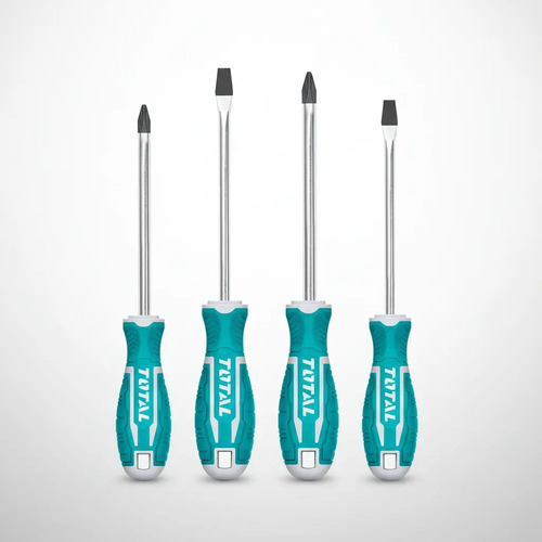 Set, Juego De 4 Destornilladores Total, Imantados - Chatos, Phillips - THT250604 - Imagen 3