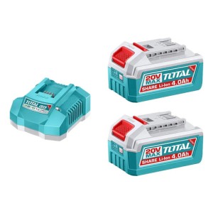 Kit Baterías 4ah Y Cargador Rápido Herramientas 20v Total