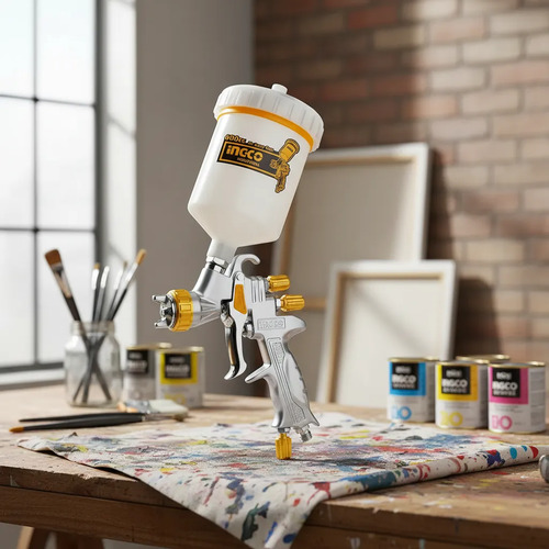 Pistola Para Pintar De Gravedad Lvmp Ingco 600 Ml Industrial - Imagen 2