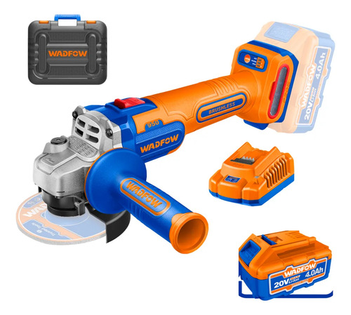 Amoladora Bateria 20v 115mm 4ah Valija Wadfow Wlap5322