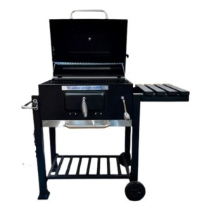 Parrillero Portaril A Carbon Con Ruerdas - 115x60x108 Cm Negro