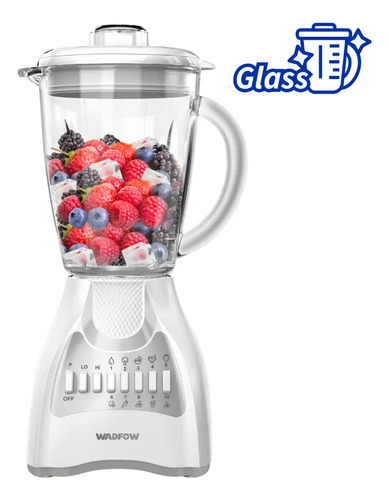 Licuadora Wadfow De 1.5 L Con Jarra De Vidrio Y 10 Velocidades, Blanca Blanco - Imagen 3