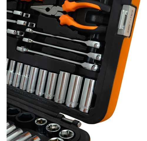 Juego Herramientas Lusqtoff 150pzs Racing Caja Set Tubos Color Naranja - Imagen 2