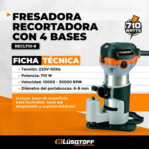 Fresadora Lüsqtoff Recl710-8 710w - Imagen 8