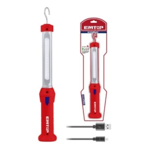 Linterna De Trabajo 300 Lumens Usb Emtop Elfl30001 Linterna Rojo Luz Blanco