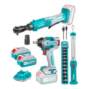 Llave Criquet + Llave De Impacto + Linterna + Dados Total Turquesa 50 Hz/60 Hz
