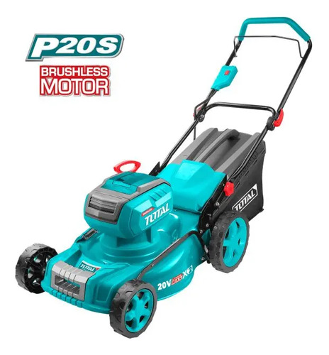 Cortacésped Inalámbrica Total 40v Industrial Motor Sin Carbones - Recolector 60 Litros, 8 Posiciones Altura, Ancho 46cm... Turquesa - Imagen 2