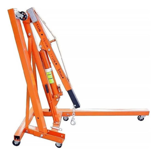 Guinche Pluma Hidraulico 2 Toneladas Plegable Ruedas Pintumm Naranja - Imagen 2