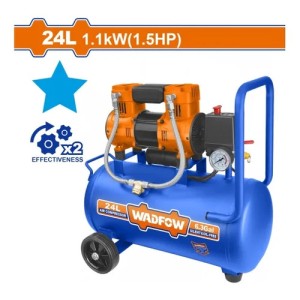 Compresor De Aire 24lt 1.5hp Libre De Aceite Wadfow Wap1a24 Azul 50-60hz Monofásica 50 Hz X 60 Hz