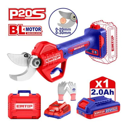 Tijera De Podar A Bateria 20v Elsl203051 Emtop - Imagen 2