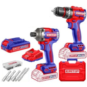 Combo Emtop Taladro + Destornillador De Impacto Eckl20277