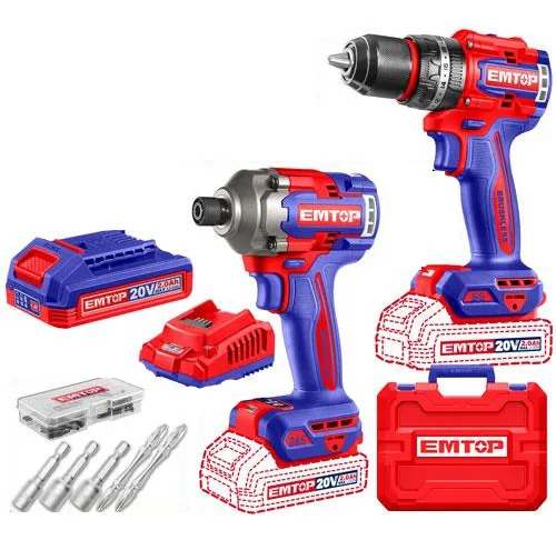 Combo Emtop Taladro + Destornillador De Impacto Eckl20277