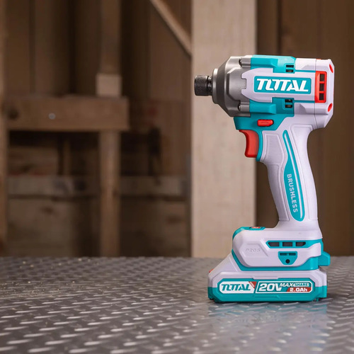 Atornillador De Impacto Inalámbrico Total Industrial, Brushless Sin Carbones, Encastre Hexagonal 1/4'' 285nm - Con 2 Baterías 2.0ah Litio-ion, Cargador, Dados, Puntas Y Maletín - Tirli2028 Turquesa - Imagen 2