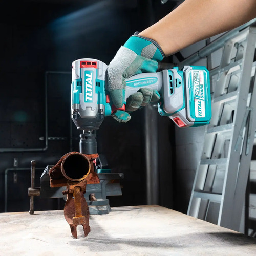 Llave, Pistola De Impacto Inalámbrica Total Industrial - Motor Brushless, Sin Carbones, Encastre 1/2'', Torque 400nm - Con 3 Dados - No Incluye Batería Ni Cargador - Tiwli20401 Turquesa - Imagen 3