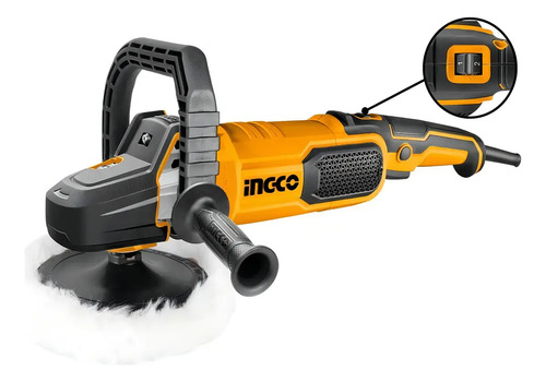 Lustradora Pulidora 7 1400w Con Velocidad Variable Ingco Naranja Oscuro